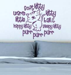 Soft Kitty Vinyl Wall Decal Geek Nursery & Living Room Decor - thumbnail 1