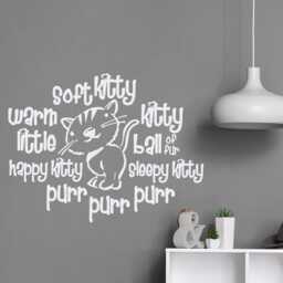 Soft Kitty Vinyl Wall Decal Geek Nursery & Living Room Decor - thumbnail 3
