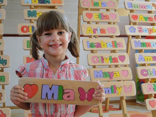 Personalized Name Puzzle, Custom Wooden Letter Gift, Newborn Free Engraving Message - image 1