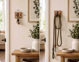 Handmade Oak Waxed Single Key Holder/Dog Lead Choice Of Finish & Hook - thumbnail 1