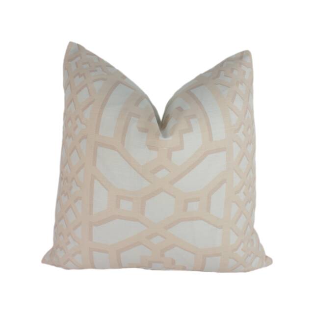 Schumacher - Zanzibar Trellis Matte Blush Elsie De Wolfe Inspired Designer Cushion Cover Handmade Throw Pillow Luxury Home Decor - image 1