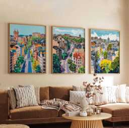 Set Of 3 Edinburgh Posters, Prints, Travel Wall Art Set, Scotland City Gift - thumbnail 1