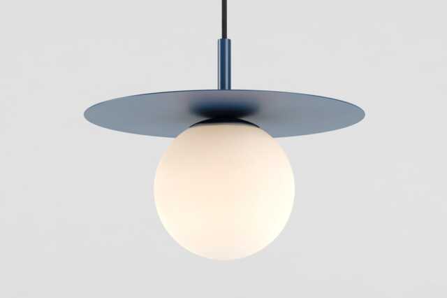 Zoe Ceiling Pendant Hanging Light Navy Blue Kitchen Island Fixture Disc Lamp Shade - image 1