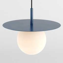 Zoe Ceiling Pendant Hanging Light Navy Blue Kitchen Island Fixture Disc Lamp Shade - thumbnail 2