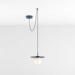 Zoe Ceiling Pendant Hanging Light Navy Blue Kitchen Island Fixture Disc Lamp Shade - thumbnail 3