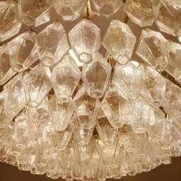 Large Murano Glass Clear Poliedri Chandelier - thumbnail 4