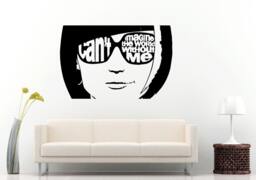 Can't Imaging The World Without Me Sun Glasses Shades Swag Style Fashion Girl Chick Woman Wall Decal Vinyl Sticker Mural Room Decor L1191 - thumbnail 1