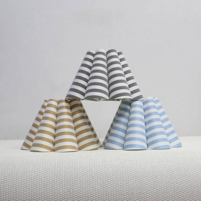 Duzy Handmade Stripe Fabric & Acrylic Pleated Lampshade, Custom Made???110-240V/50-60Hz - image 1
