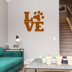 Love Paw Print Vinyl Wall Decal Pet Sign Decor - thumbnail 2