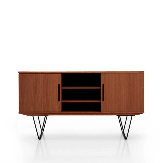 Mid-Century Sideboard, Dresser, Commode, Credenza Made Of Oak Vaneer - Teak Colour Livlo T-S14 - image 1