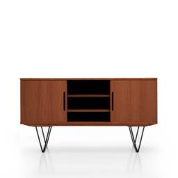 Mid-Century Sideboard, Dresser, Commode, Credenza Made Of Oak Vaneer - Teak Colour Livlo T-S14
