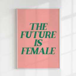 The Future Is Female Print Poster, Feminist Print, Poster Pink Green, Aesthetic Girl Power Art - thumbnail 3