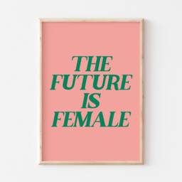 The Future Is Female Print Poster, Feminist Print, Poster Pink Green, Aesthetic Girl Power Art - thumbnail 2