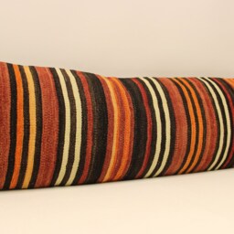 Vintage Turkish Kilim Pillow Cover Boho Lumbar Cushion - 12x48 - thumbnail 2