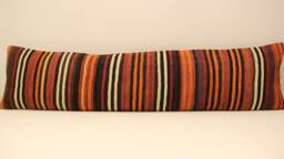 Vintage Turkish Kilim Pillow Cover Boho Lumbar Cushion - 12x48 - thumbnail 1