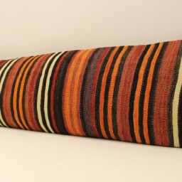 Vintage Turkish Kilim Pillow Cover Boho Lumbar Cushion - 12x48 - thumbnail 3