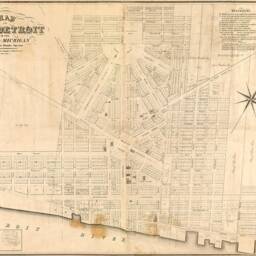 1835 Detroit Map Print Map Of Michigan Poster City Motor Wall Art Office Housewarming Gift - thumbnail 2