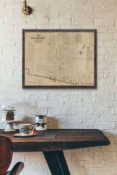 1835 Detroit Map Print Map Of Michigan Poster City Motor Wall Art Office Housewarming Gift - thumbnail 1