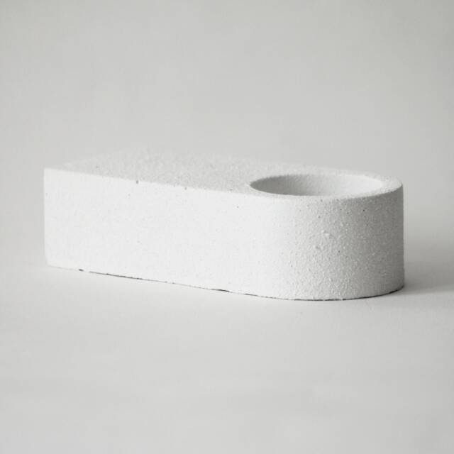 Candle Holder Arch in Sandblasted White Concrete - image 1