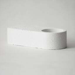 Candle Holder Arch in Sandblasted White Concrete - thumbnail 1