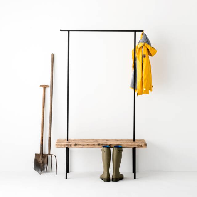 Coat Rack With Hanging & Storage Options Made Of Reclaimed Wood - image 1