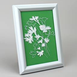 Framed Parsley Botanical Line Drawing. Handmade Wall Art Gift For Chef, Cook Or Gardener. Green & White Boho Decor Dining Room - thumbnail 3