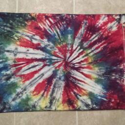 Tie Dyed Cotton Pillowcase, Set Of Two Pillow Cases, 600 Thread Count, Egyptian Cotton Black Backed Rainbow Pillowcase - thumbnail 2