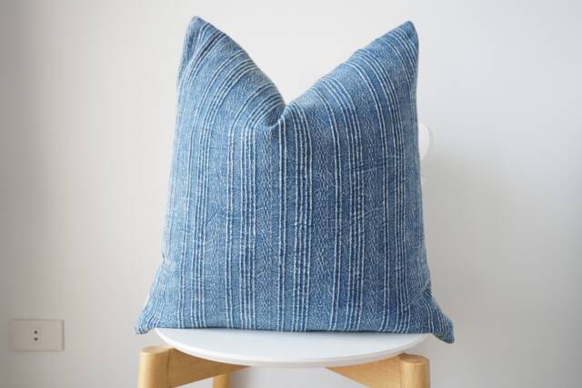 Indigo Striped Pillow Cover - image 1