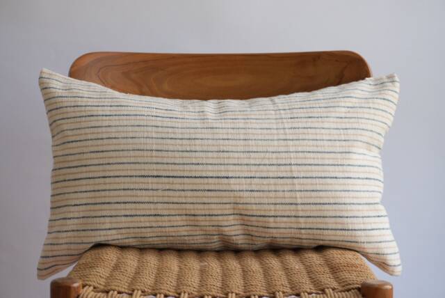 "Handmade Karen Woven Lumbar Pillow Cover Boho Farmhouse Decor - 14"" X 24" - image 1