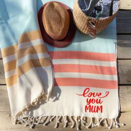 Personalised Throw & Large Towel, Cotton Anniversary Gift, Mother's Day For Her, Garden Shawl, Wedding Gift Her - thumbnail 2