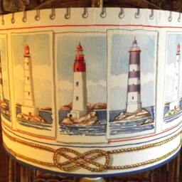 Shabby Chic Lamp Shade Lighthouse Nautical Bathroon Lightshade Fatta Da Mamma Free Gift - thumbnail 3