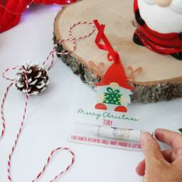 Personalised Money Holder Gnome - Hanging Bauble Acrylic Cash Wallet- Gift Christmas - thumbnail 3