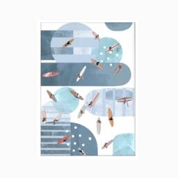 Surfers Paradise Paper Print, Coastal Art, Beach Surfing Surf Board Prints For Bedroom, Decor, Modern Art - thumbnail 3