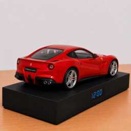 Ferrari F12 Berlinett Car Alarm Clock - Realistic Engine Sound, Handmade, Enthusiast Gift - thumbnail 3