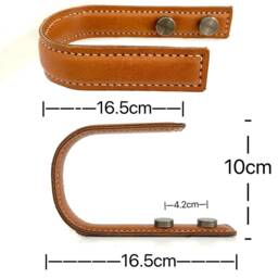 Hand-stitched Leather Curtain Tie Back - Wall-Mounted, Japandi Decor - thumbnail 4