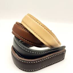 Hand-stitched Leather Curtain Tie Back - Wall-Mounted, Japandi Decor - thumbnail 2