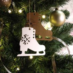 Christmas Skates. Set Of 4. Tree & Home Decoration, Laser Cut Cardboard, Party Decor, Holiday Winter Supply - thumbnail 2