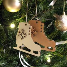 Christmas Skates. Set Of 4. Tree & Home Decoration, Laser Cut Cardboard, Party Decor, Holiday Winter Supply - thumbnail 3