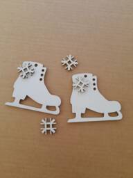 Christmas Skates. Set Of 4. Tree & Home Decoration, Laser Cut Cardboard, Party Decor, Holiday Winter Supply - thumbnail 1