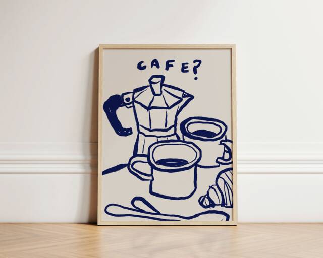 Cafe Coffee Print, Poster, Kitchen Wall Art, Decor, Aesthetic Apartment Trendy Unframed - image 1
