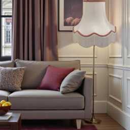Traditional Cream Fabric Lampshade Handmade For Table & Floor Standard Lamp Bases, Wall Light Fixtures, Ceiling Fittings - thumbnail 2