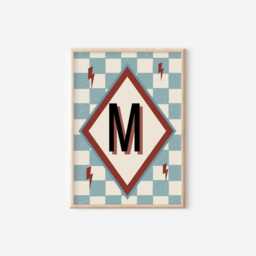 Retro Initial Letter Print Set, Long Live Brotherhood Art, Custom Dorm Decor - thumbnail 2