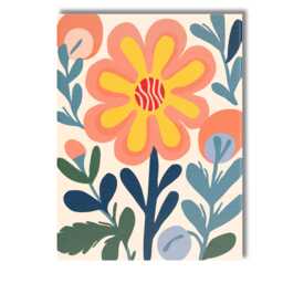 Abstract Floral Blossom With Yellow Petals & Textured Centre Canvas Wall Art Print Decor Picture Ready To Hang - thumbnail 1