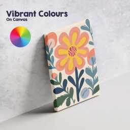 Abstract Floral Blossom With Yellow Petals & Textured Centre Canvas Wall Art Print Decor Picture Ready To Hang - thumbnail 4