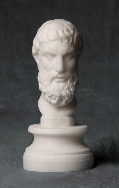 Philosopher Epicurus Bust Carved Marble Statue Artist Sculpture - image 1