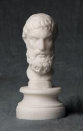 Philosopher Epicurus Bust Carved Marble Statue Artist Sculpture - thumbnail 1