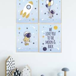 Space Nursery Decor Outer Wall Art Print - thumbnail 2