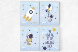 Space Nursery Decor Outer Wall Art Print - thumbnail 1