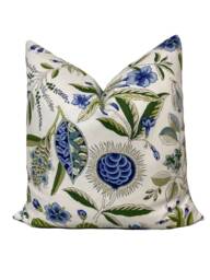 Schumacher Roco Redonda Blue & Ivory Double Sided Cushion Covers Pillow - thumbnail 1