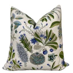 Schumacher Roco Redonda Blue & Ivory Double Sided Cushion Covers Pillow - thumbnail 2